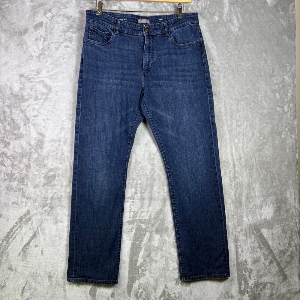 DL1961 Jeans Men 36x31 Blue Avery Relaxed Straight Performance Denim Dark Wash